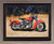 Framed Wall Decoration 1954 Red Panhead Harley Davidson Vintage Motorcycle Barnwood Picture Art Print (19x23)