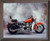 Framed Wall Decoration Red Harley Davidson Vintage Motorcycle Road King Barnwood Framed Picture Art Print (19x23)