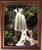 Impact Posters Gallery Tropical Forest Framed Wall Decoration Waterfall and Stream in The Scenery Mahogany Picture Art Print (18x22)
