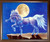 Impact Posters Gallery Mythical Fantasy Horse Framed Wall Bedroom Decor Crystal Horn (Full Moon) Unicorn Sue Dawe Mahogany Picture Art Print (20x24)