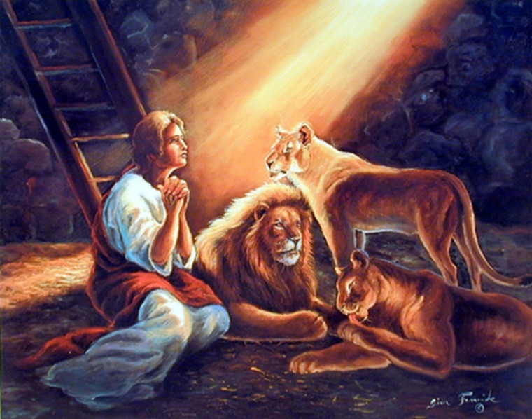 Daniel in the Lion's Den Poster- Jesus Christ