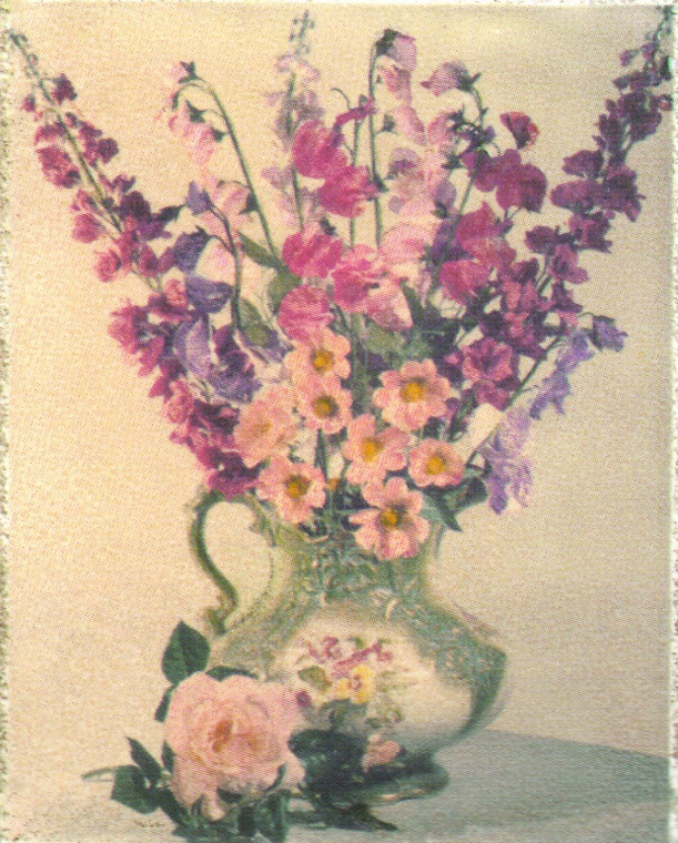 Colorful Pink And Purple Flowers In Vase Floral Wall Decor Art Print Poster (16x20)