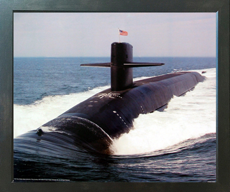 M F Winter Navy Ballistic Missile Submarine Aviation Wall Decor Espresso Framed Picture Art Print (20x24)