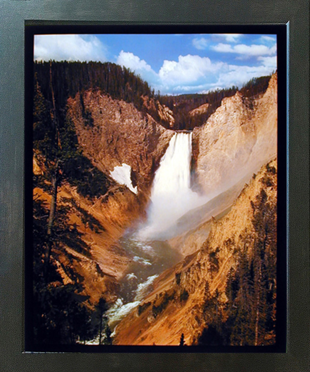 Mountain Waterfall Scenic Landscape Nature Wall Decor Espresso Framed Picture Art Print (20x24)