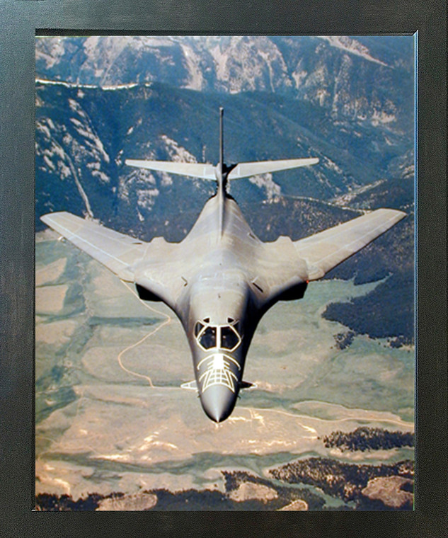 Rockwell B-1 Lancer Bomber Jet Airplane Aviation Decor Wall Espresso Framed Picture Art Print (20x24)
