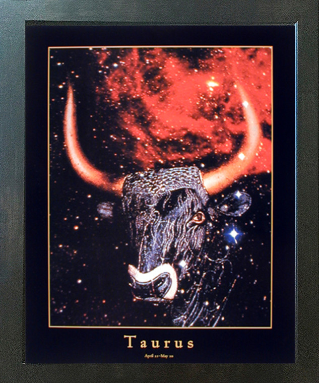 Astrology Taurus Apr 21 - May 21 Zodiac Espresso Framed Picture Art Print (20x24)