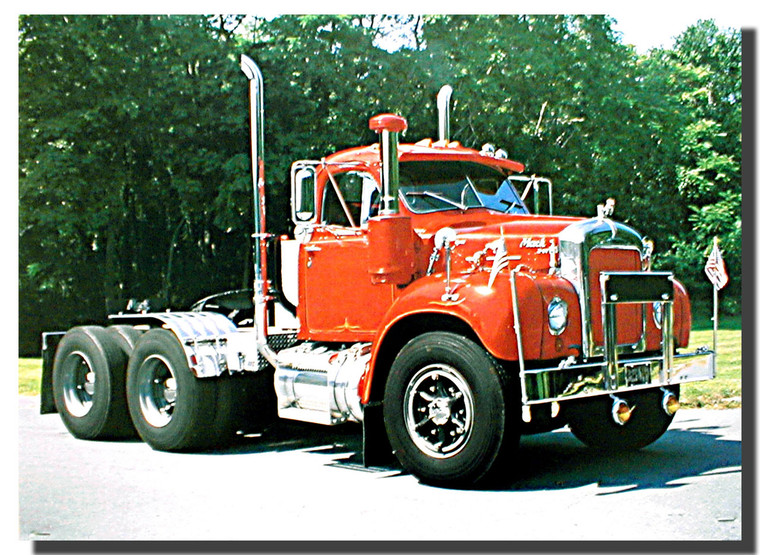 Red Mack Diesel Big Rig Truck Poster