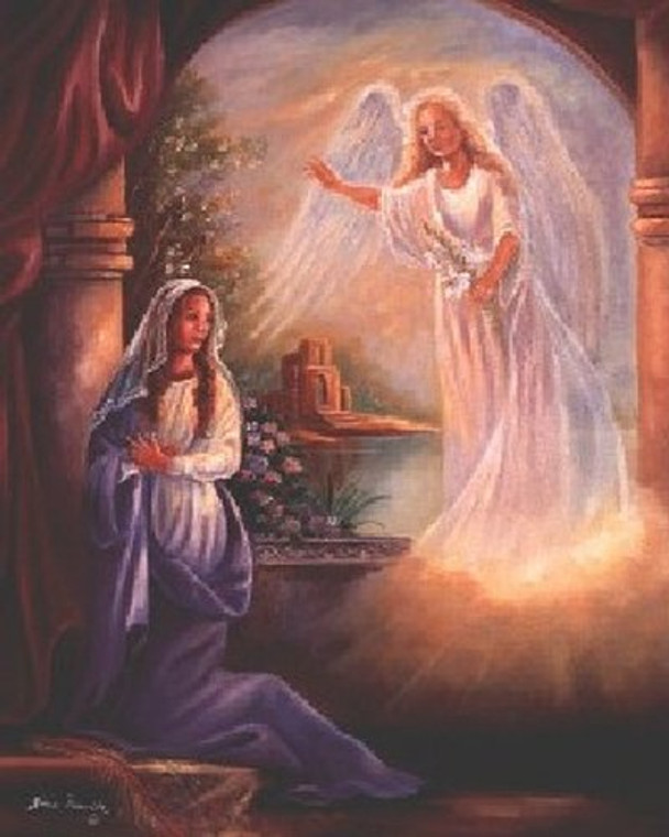 Mary with Angel Religious Wall Decor Art Print Poster (16x20)