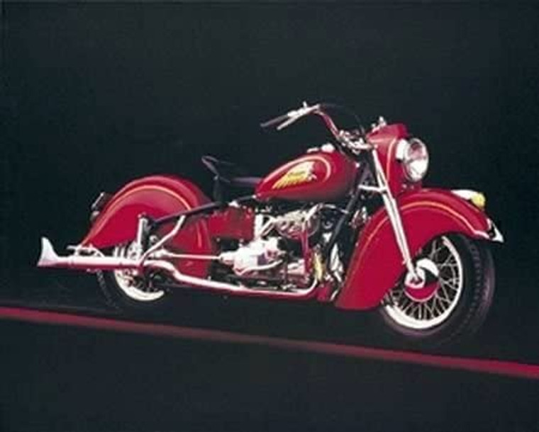 Vintage Red Indian Motorcycle Road Master Wall Decor Art Print Poster (8x10)