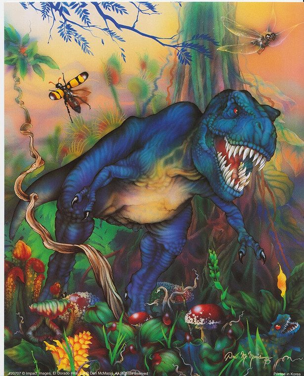 T Rex Dinosaur Triceratops Kids Room Animal Wall Decor Picture Art Print (8x10)