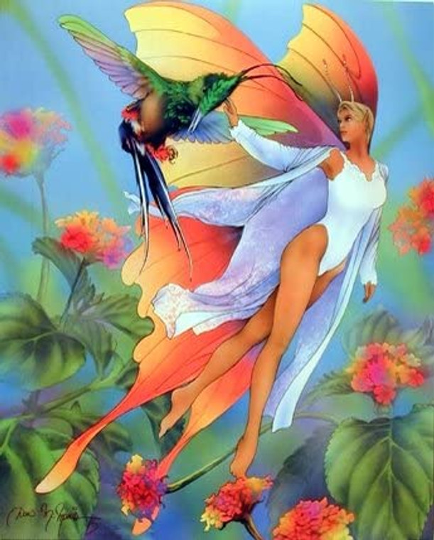 Lady Butterfly and Fairy Fantasy Fine Wall Decor Picture Art Print (8x10)