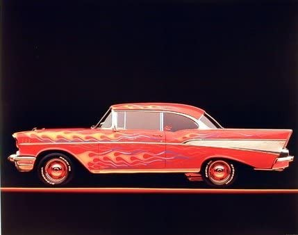 Classic Chevy Bel Air 1957 Vintage Car Wall Decor Picture Art Print (8x10)