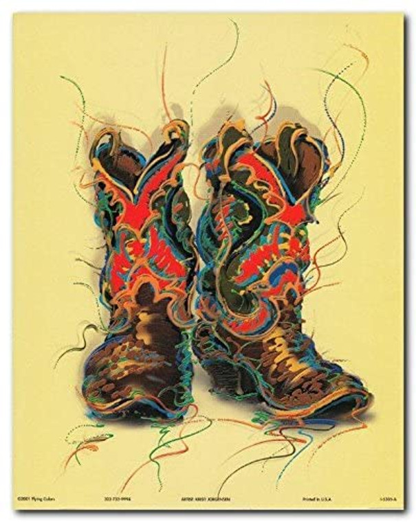 Western Cowboy Boots Rodeo Contemporary Wall Decor Art Print Poster (8x10)