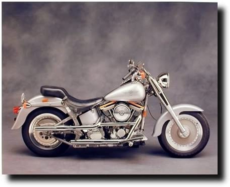 Harley Davidson Silver Vintage Motorcycle Bike Wall Decor Art Print Picture (16x20)