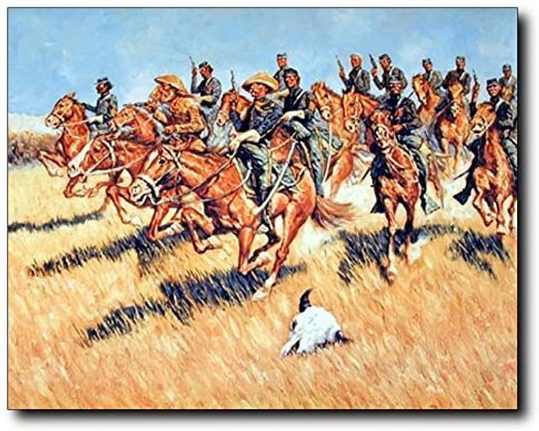 Western Cavalry Into Battle Wild West Wall Decor Picture Art Print (16x20)
