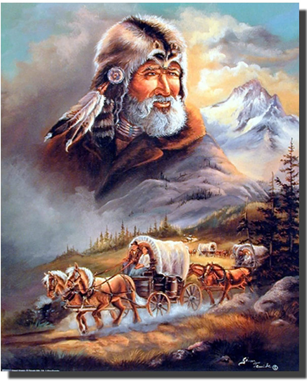 Western Covered Wagon Cowboy Living Room Wall Decor Picture Art Print (16x20)