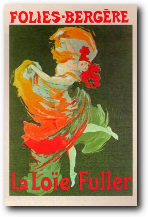 Wall Decor La Loie Fuller Dance at Folies-Bergere by Vintage Advertising Art Print Poster (24x36)