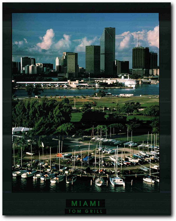 Picture Wall Art Miami City in Florida City Skyline Decor Print Poster (22x28)