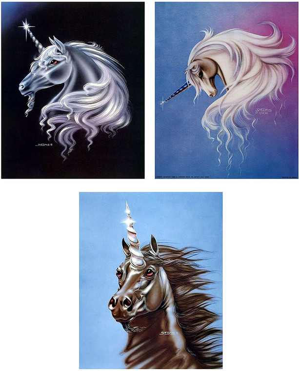  Wall Decoration Picture Mythical Unicorn Horse Fantasy Three Set 8x10 Art Print Posters