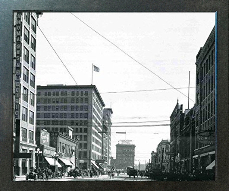 Framed Wall Decoration Vintage Broadway Espresso Framed Art Print Picture (18x22)