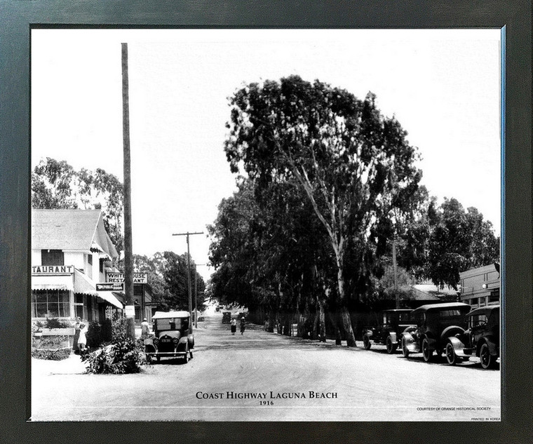 Framed Wall Decoration Coast Highway Laguna Beach 1916 Espresso Framed Art Print Picture (18x22)