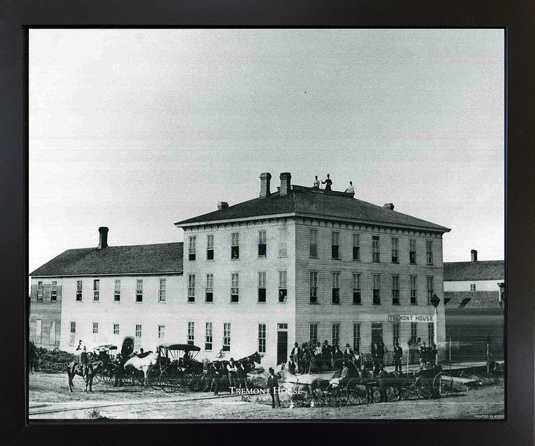 Vintage Tremont House Hotel Wichita Kansas Black Framed Wall Decor Art Print Picture (18x22)