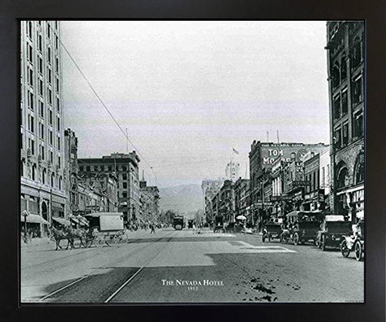 The Nevada Hotel Vintage Country Black Framed Art Print Framed Wall Decoration Picture (18x22)