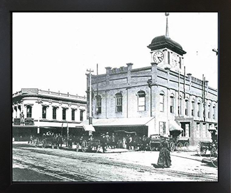 County Court House Los Angeles California Vintage Black and White City History Black Framed Wall Deco Art Print Picture (18x22)