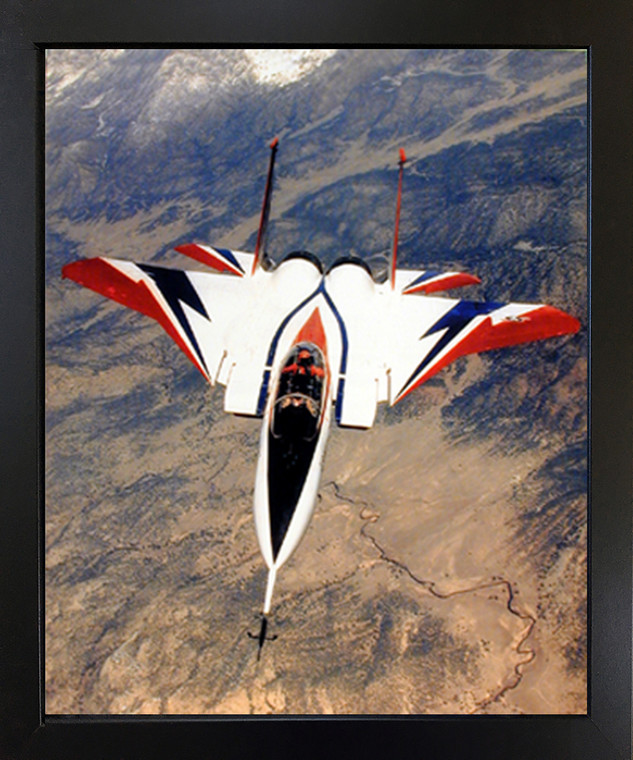 Wall Decor F-15 Eagle Fighter Jet Airplane Aviation Balck Framed Picture Art Print (18x22)