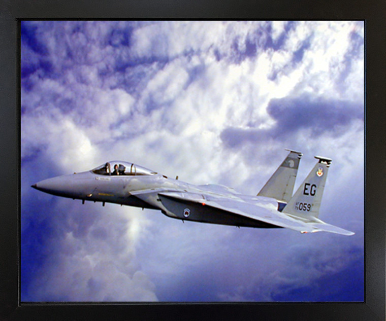 Impact Posters Gallery Mcdonnell Douglas F-15 Eagle Jet Plane Aviation Aircraft Black Framed Wall Picture Art Print (18x22)