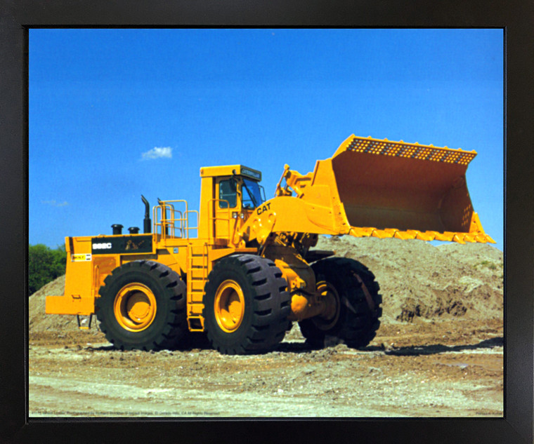 Framed Wall Decoration Caterpillar 992C Front Wheel Loader Dozer Truck Black Framed Picture Art Print (18x22)