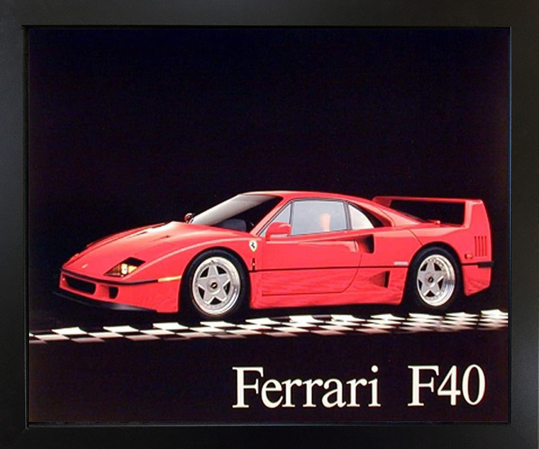 Impact Posters Gallery Ferrari F40 Automobile Sports Car Wall Decor Black Framed Art Print Picture (18x22)