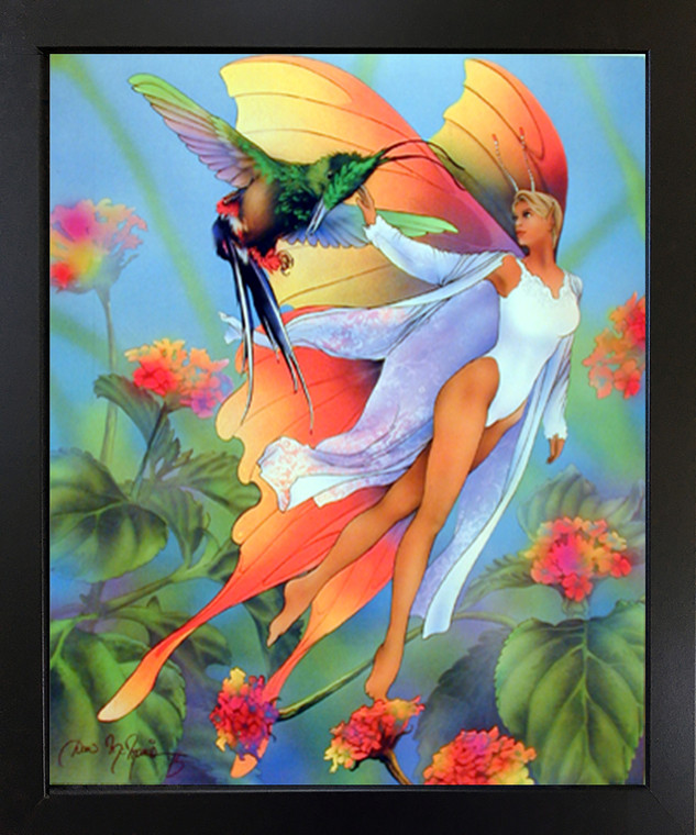 Impact Posters Gallery Lady Butterfly and Fairy Fantasy Fine Black Framed Wall Decoration Art Print Picture (18x22)