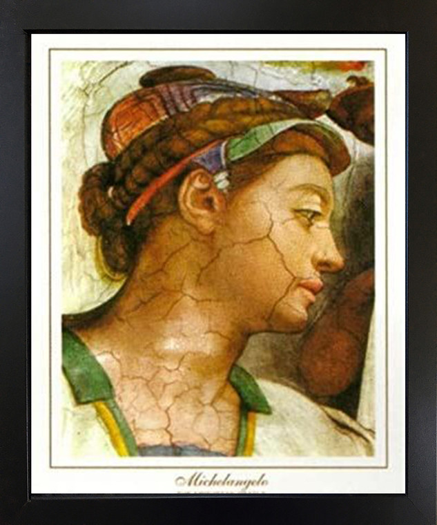 Michelangelo The Creation of Adam Sistine Chapel Black Framed Wall Decor Art Print Picture (18x22)