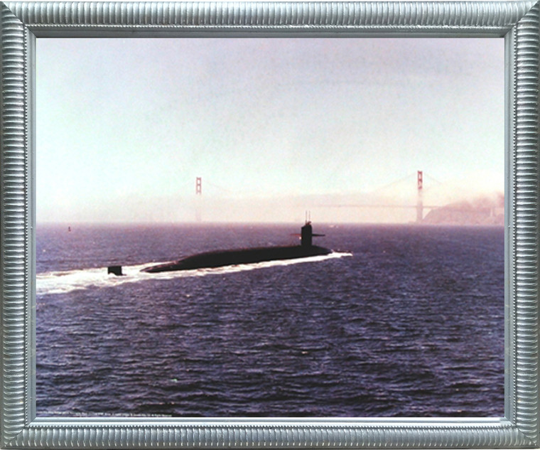 Impact Posters Gallery Ohio Class Ballistic Missile Navy Submarine Wall Picture Silver Framed Art Print (18x22)