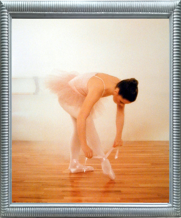 Framed Wall Decor Ballerina Ballet Music Dance Tutu Tie Toe Shoes Silver Framed Art Print Picture