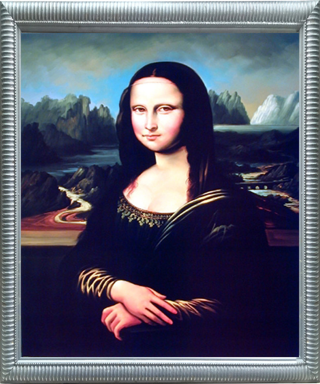 Impact Posters Gallery Framed Wall Decor Leonardo Da Vinci Mona Lisa Reproduction Silver Framed Picture Art Pint