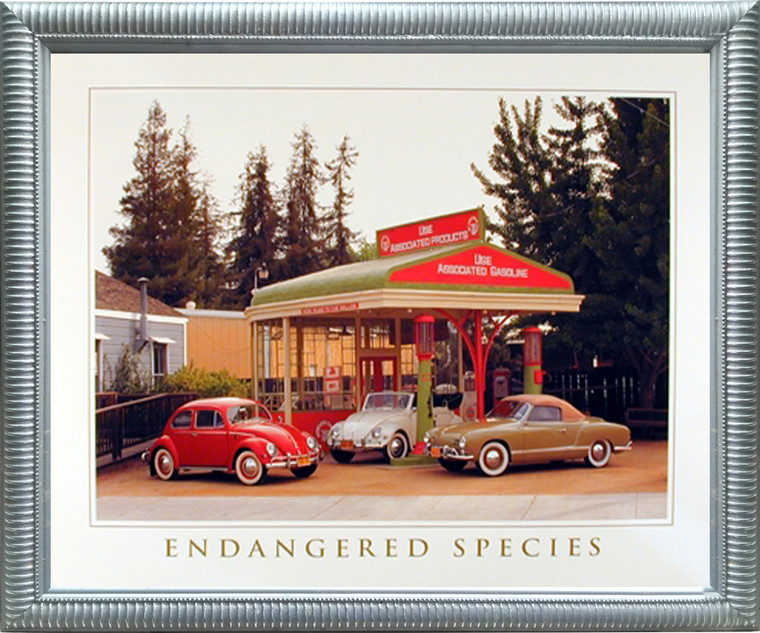 Impact Posters Gallery Endangered Species Volkswagen-VW Classics Silver Art Print Framed Wall Decoration