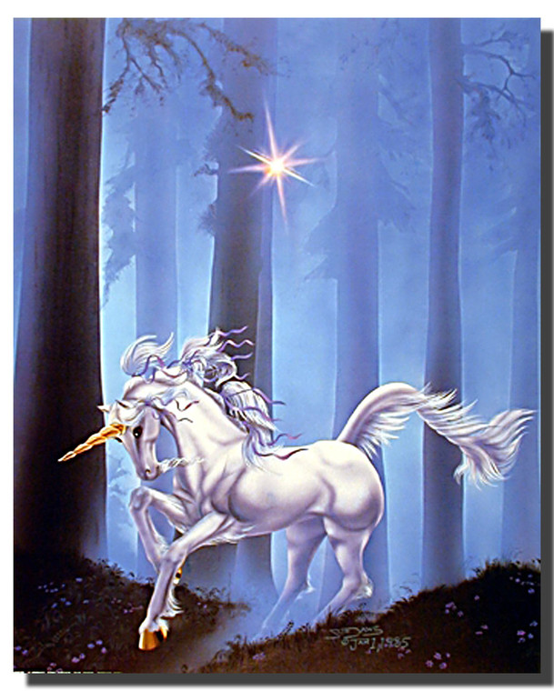 Forest Path Unicorn Poster