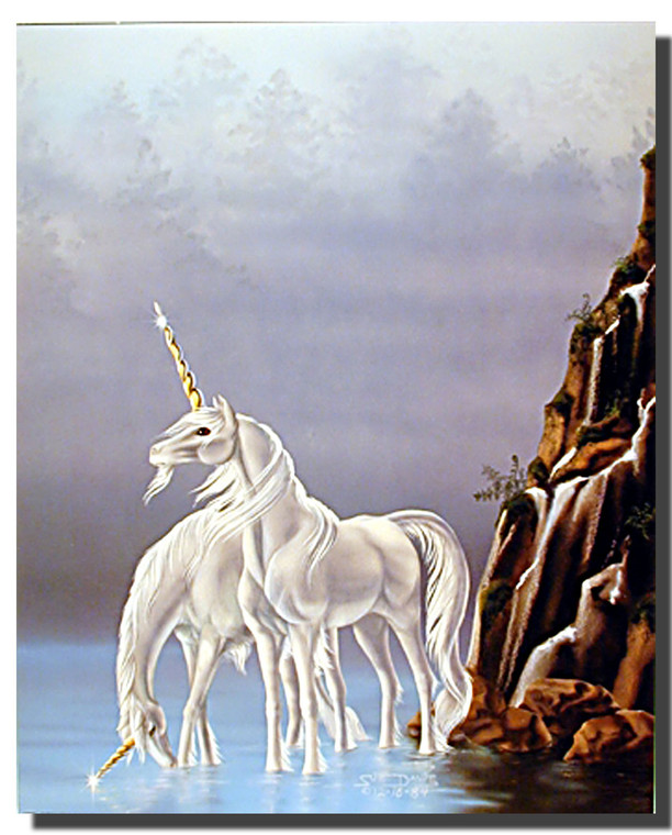 Unicorns Poster- Early Silver Dawn