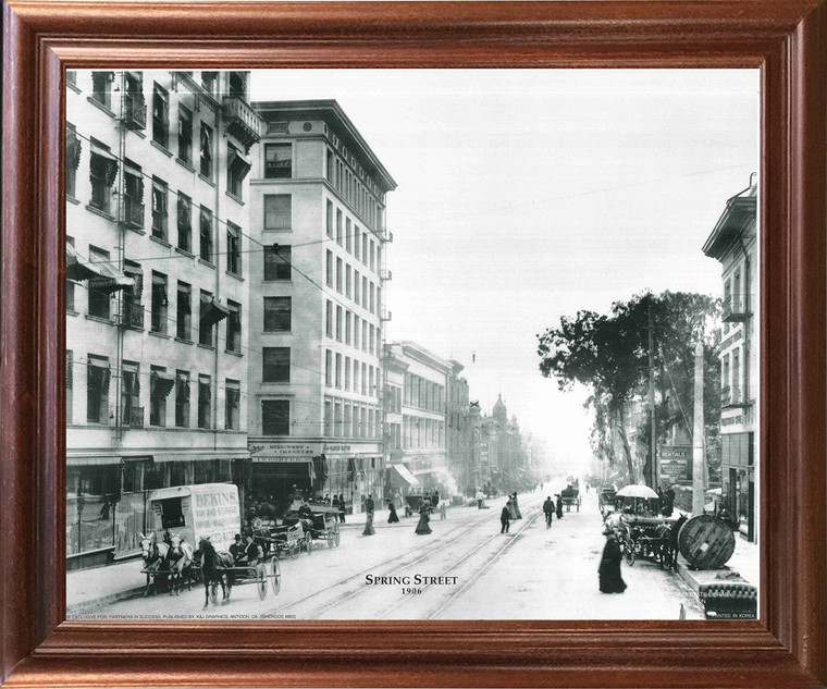 Impact Posters Gallery Vintage City Riverside Spring Street 1906 Mahogany Art Print Framed Wall Decor Picture (18x22)