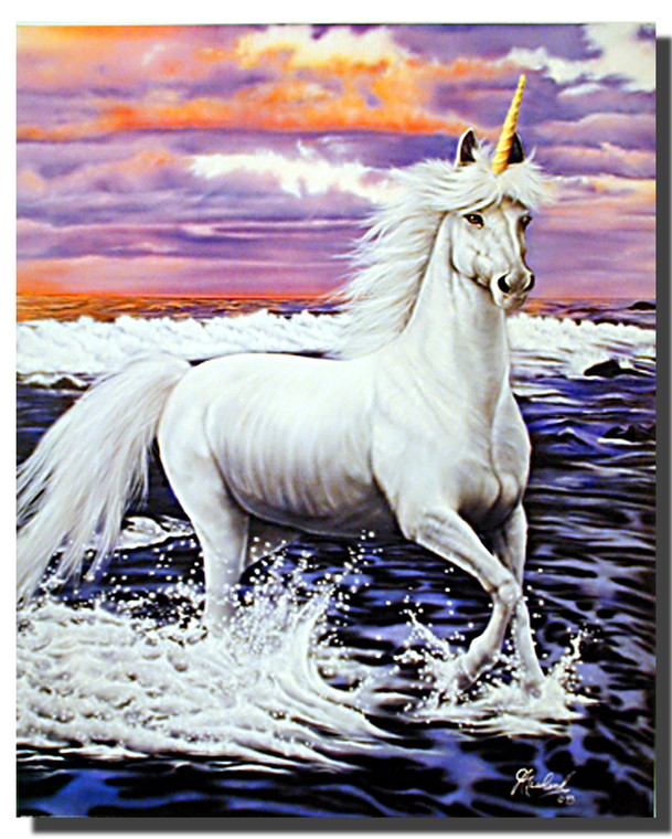 White Unicorn Poster