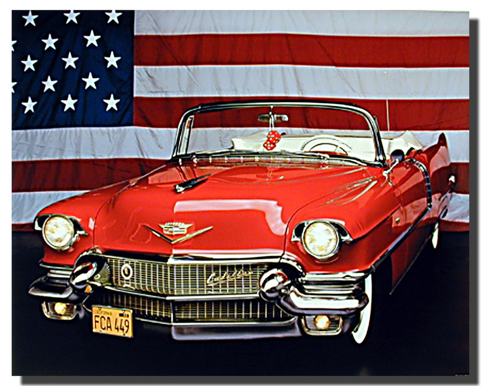 1956 Cadillac Car Poster Car Posters Automotive Posters