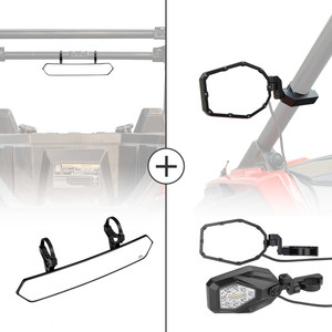UTV 1.65"-2" Tube Rear View Mirror & UTV 1.6"-2" Tube LED Side Mirrors UTV 1.65"-2" Tube Rear View Mirror & UTV 1.6"-2" Tube LED Side Mirrors