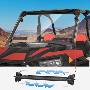 Front Windshield with Adjustable Vents for Polaris RZR XP 1000/4