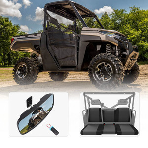 Rear View Mirror & Waterproof Seat Cover for Polaris Ranger 1000/ XP 1000
