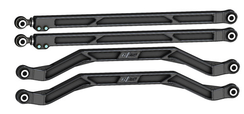 olaris Pro R/Turbo R Billet Radius Rods - High-strength billet aluminum radius rod set designed for Polaris Pro R and Turbo R vehicles, ensuring reliable off-road performance. olaris Pro R/Turbo R Billet Radius Rods - High-strength billet aluminum radius rod set designed for Polaris Pro R and Turbo R vehicles, ensuring reliable off-road performance.