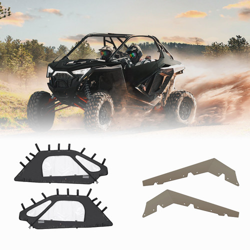 2 Soft Upper Doors & Lower Door Panels Insert Kit for RZR Pro XP 2020-2024 2 Soft Upper Doors & Lower Door Panels Insert Kit for RZR Pro XP 2020-2024