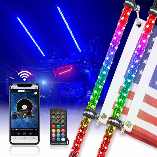 UTV ATV 5FT 2PCS Spiral Whip Light Bluetooth Control w/ Turn Signal Function UTV ATV 5FT 2PCS Spiral Whip Light Bluetooth Control w/ Turn Signal Function