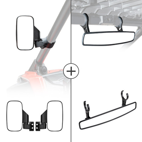 UTV Side View Mirrors and Center Rearview Mirror with 1.75" or 2" Clamps UTV Side View Mirrors and Center Rearview Mirror with 1.75" or 2" Clamps